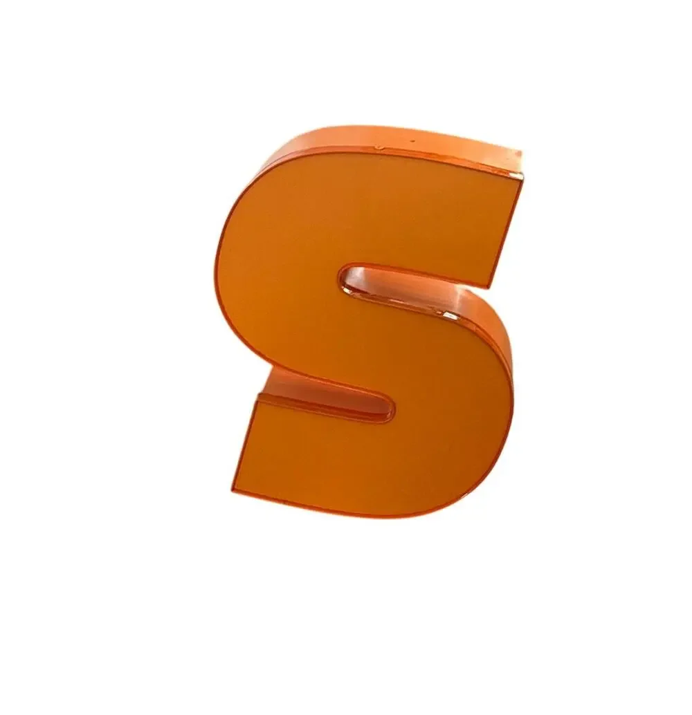 Commercial Channel Letter S Storefront Sign 22” SSC Lighted Orange